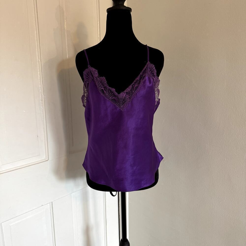 VTG Gold Label Victoria's Secret Purple Silky Camisole Women's Size Medium - Picture 2 of 4